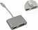 Кабель-адаптер USB-C -) HDMI(F)+VGA(15F)
