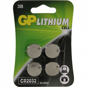 GP Lithium Cell CR2032-4 (Li,  3V)  (уп. 4  шт)