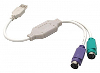 Кабель-адаптер USB A-)2xPS/2 (для подключения PS/2 клавиатуры и мыши к  USB порту)