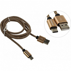 Defender (87812) Кабель USB2.0 AM--)USB-C M 1м, Gold