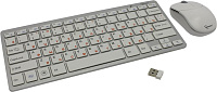 Gembird  KBS-7001  Silver&White (Кл-ра,FM,USB+Мышь  3кн,Roll,FM,USB)