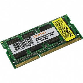 QUMO (QUM3S-8G1600C11L) DDR3 SODIMM 8Gb  (PC3-12800)  CL11 (for  NoteBook)