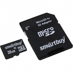 SmartBuy (SB32GBSDCL10-01LE) microSDHC 32Gb Class10 +  microSD--)SD Adapter