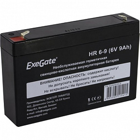 Аккумулятор Exegate HR 6-9 (6V, 9Ah) для UPS (EX282953RUS)