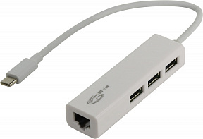 KS-is (KS-339) USB3.0 Hub 3 port, LAN, подкл. USB-C