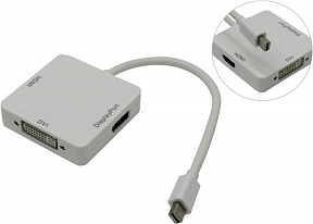Кабель-адаптер miniDisplayPort(M)  -)  DVI  (29F)/HDMI 19(F)/DisplayPort  (F)
