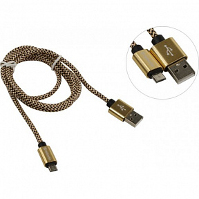 Defender (87800) Кабель USB 2.0 AM--)micro-B  1м, Gold