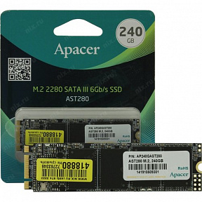 SSD 240 Gb M.2 2280 B&M 6Gb/s Apacer  AST280  (AP240GAST280-1) 3D  TLC