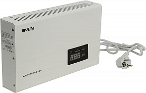 Стабилизатор настенный SVEN (AVR SLIM-500 LCD White) (5A, вх.140-260V, вых.220V±10%, 500VA,  розетка