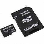 SmartBuy (SB16GBSDCL10-01LE) microSDHC 16Gb Class10 + microSD--)SD Adapter