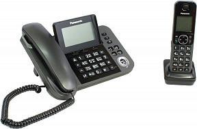 Panasonic KX-TGF310RUM (Black) проводной телефон+р/телефон (трубка с ЖК диспл.,DECT)