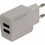Jet.A (UC-Z25 White) Зарядное устройство USB (Вх. AC100-240V,  Вых.  DC5V, 2xUSB  2.1A)