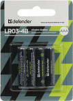 Defender LR03-4B Size AAA, щелочной (alkaline)  (уп.  4 шт)  (56002)