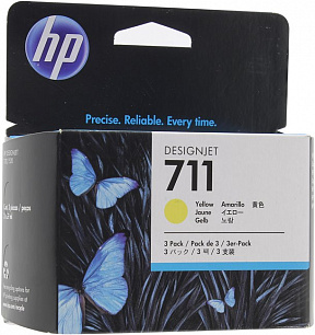 Картридж HP CZ136A 3-Pack (3x№711) Yellow для HP  DesignJet T120/520