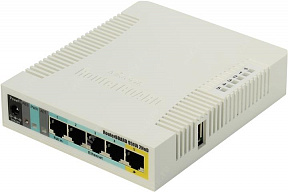 MikroTik (RB951Ui-2HnD) Wireless Router (4UTP 10/100Mbps, 1WAN, 802.11b/g/n,  1xUSB, 2.5dBi)