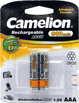 Аккумулятор Camelion NH-AAA900-2 (1.2V, 900mAh) NiMH, Size  "AAA"  (уп. 2  шт)