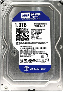 HDD 1 Tb SATA 6Gb,s Western Digital Caviar Blue  (WD10EZEX)  3.5" 7200rpm  64Mb