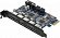 Orico (PVU3-5O2I) (RTL) PCI-Ex1,  USB3.0, 5port-ext