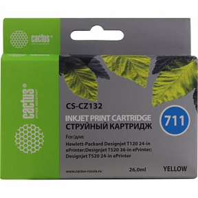 Картридж Cactus CS-CZ132 (№711) Yellow  для  HP DJ  T120/T520