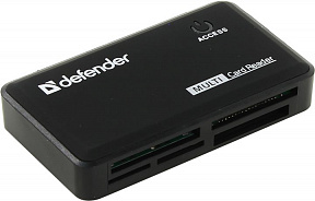 Defender Optimus (83501) USB2.0 CF/xD/MMC/RSMMC/SDHC/miniSDHC/microSDHC/MS(/PRO/Duo/M2)  Card Reader