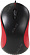 OKLICK Optical Mouse (115S) (Black&Red) (RTL)  USB  3btn+Roll, уменьшенная  (711637)