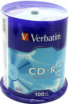 CD-R Verbatim   700Mb 52x sp. (уп.100 шт) на шпинделе (43411/43430)