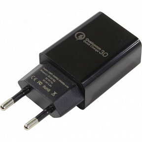 Cablexpert (MP3A-PC-17) Зарядное устройство USB (Вх.AC100-240V, Вых. DC5V/9V/12V,  USB 3A)