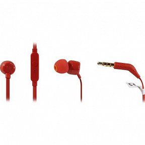 Наушники с микрофоном JBL Tune 110  (Red)  (шнур 1.1м)  (JBLT110RED)