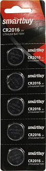 Smartbuy SBBL-2016-5B CR2016 (Li, 3V) (уп.  5 шт)