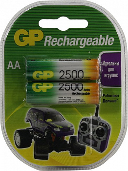 Аккумулятор GP 250AAHC-2 (1.2V, 2450mAh) NiMH, Size  "AA"  (уп. 2  шт)