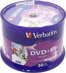 DVD+R Disc Verbatim   4.7Gb  16x  (уп. 50 шт) на шпинделе, printable (43512/43651)
