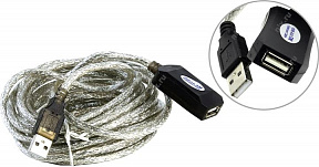 Aopen (ACU823-5м) Кабель удлинительный активный  USB  2.0-repeater A--)A  5м